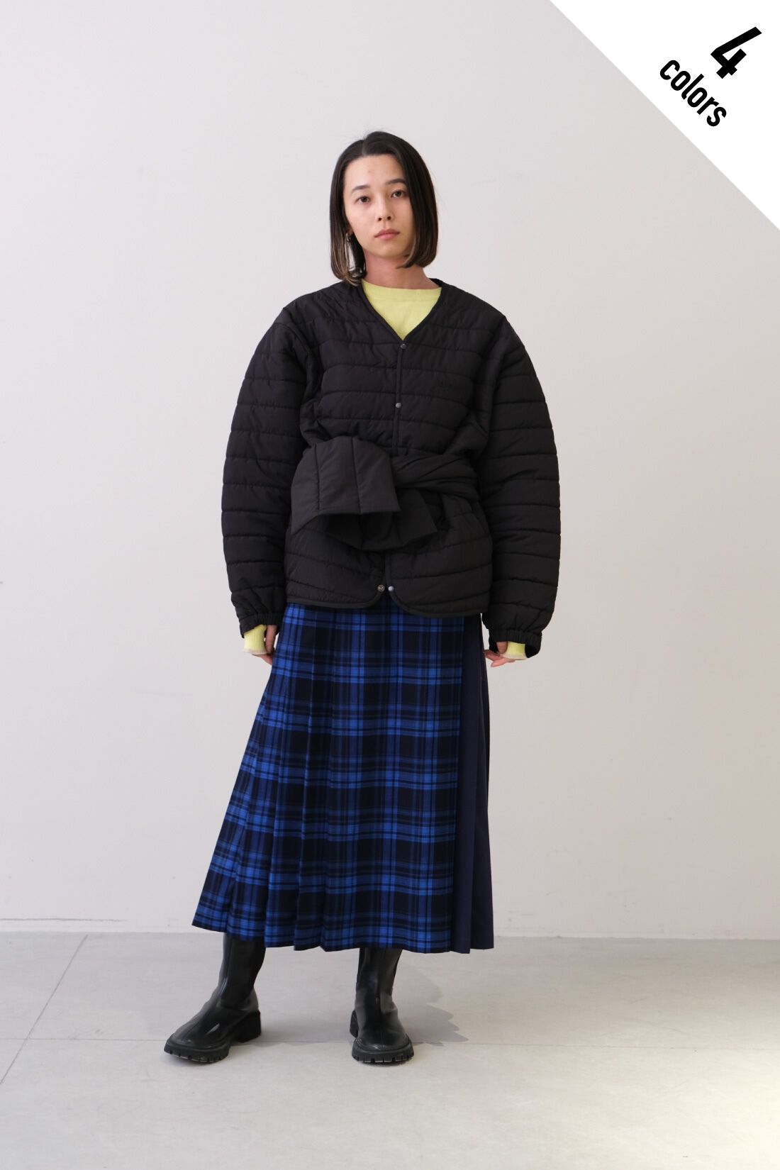 Real Stock|MEDE19F 〈SELECT〉　【GERRY】 QUILTING JACKET|3 black　モデル身長：168cm