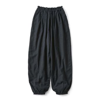 Real Stock | やわらか麻混ぽんわりパンツ〈ＢＫ〉リブイ