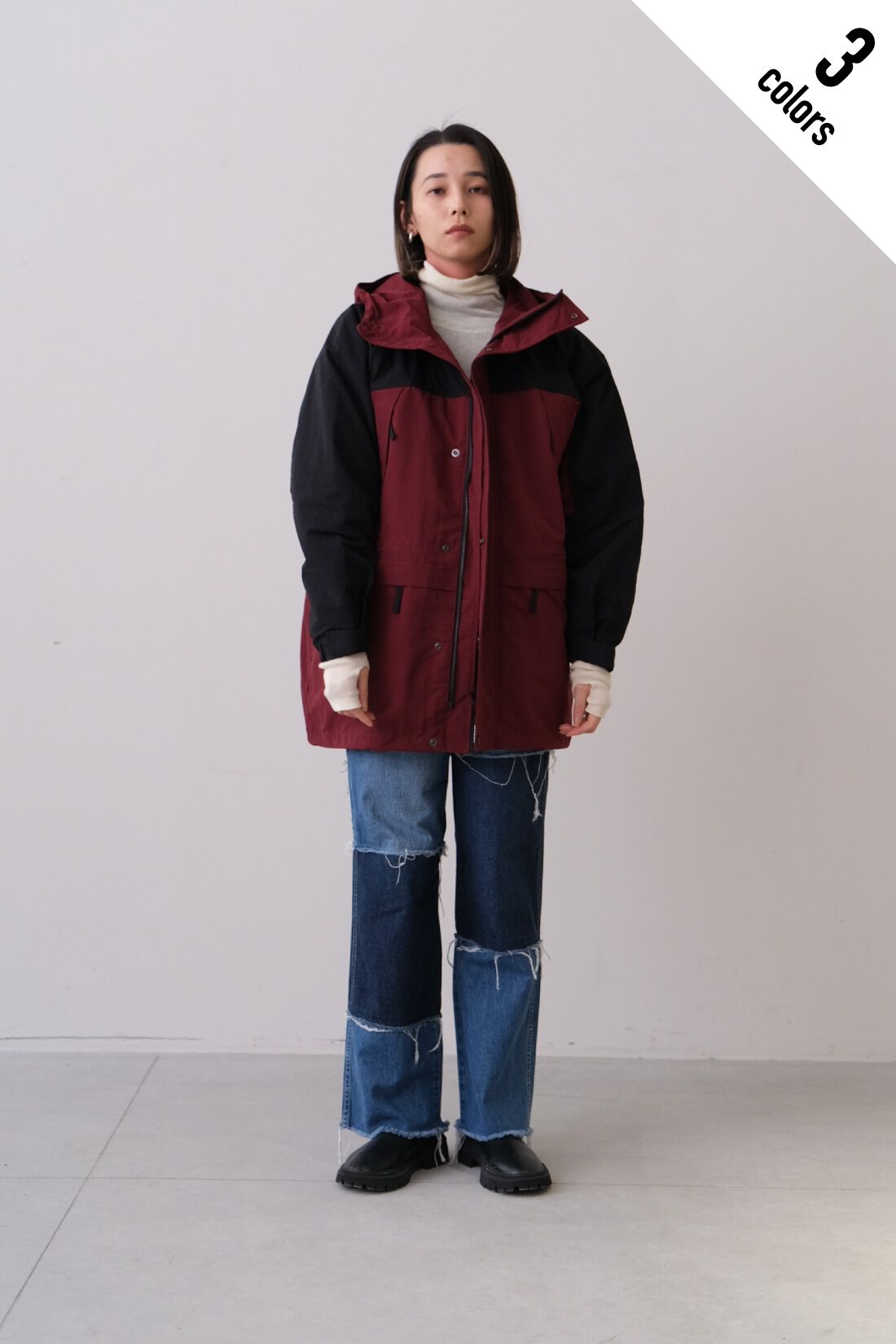 Real Stock|MEDE19F 〈SELECT〉　【GERRY】 4-WAY H MOUNTAIN JK|2 bordeaux　モデル身長：168cm