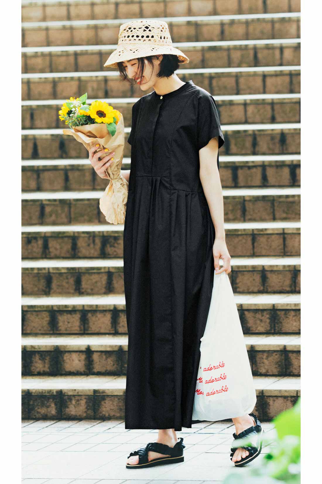 3～10日でお届け】リブ イン コンフォート 栞里ちゃんとつくった 大人のドラマティックワンピース〈ブラック〉｜Real  Stock[リアルストック]｜フェリシモ【公式通販】