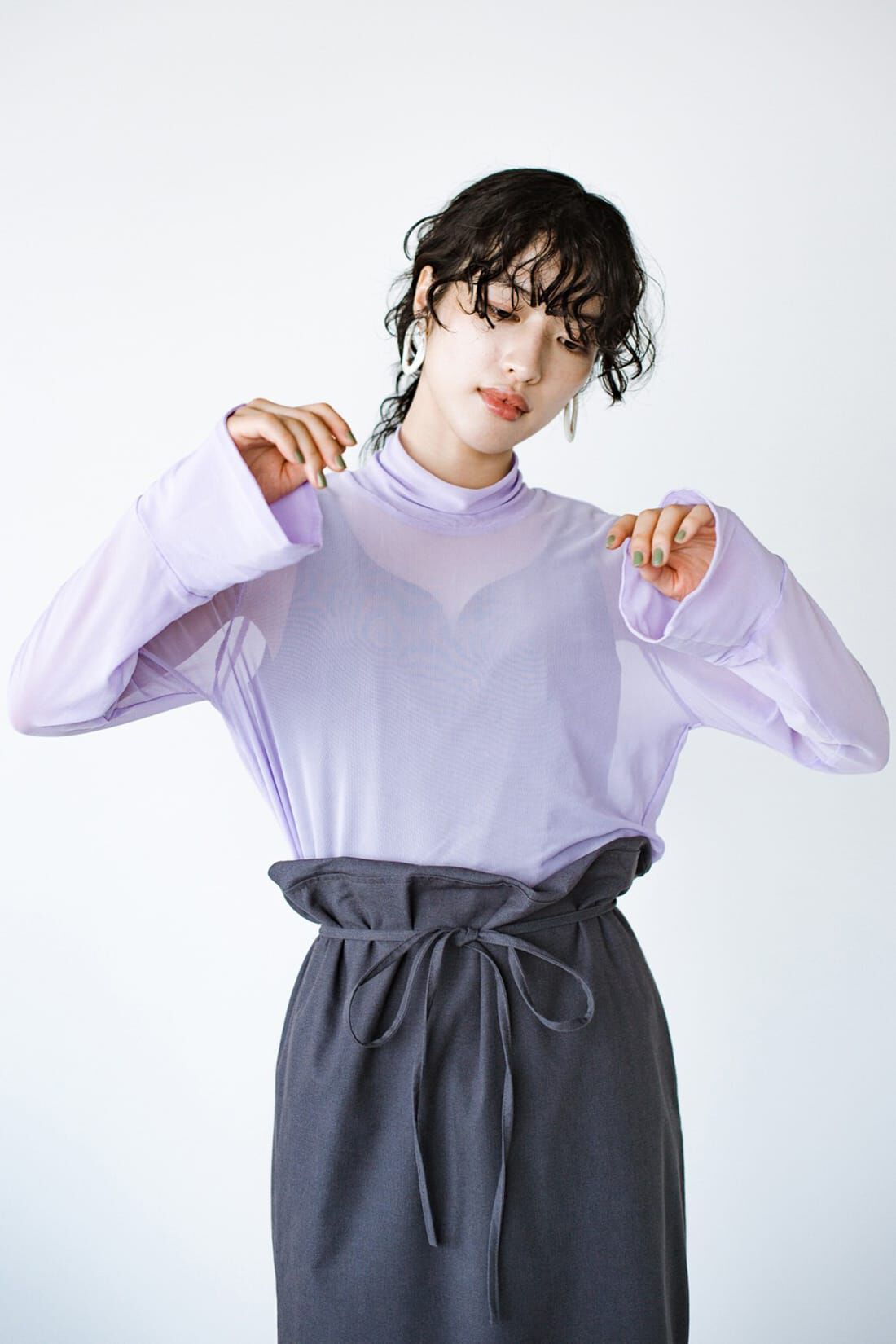 realstock [リアルストック]（Express BOX）|ｈａｃｏ！×ＮＯＫＩ 花をまとうコラボシリーズ【アンスリウム】シアートップス＆タンクトップセット〈パープル〉