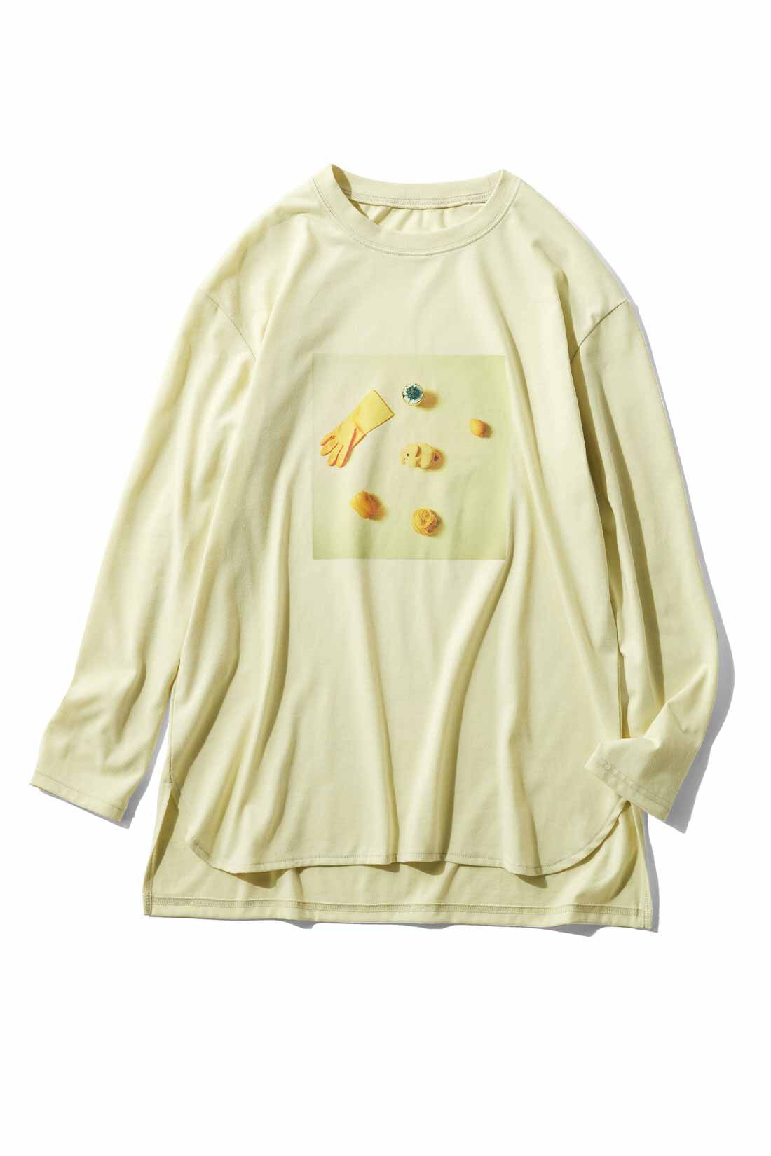 Real Stock|ドムドムハンバーガーコラボ　ストーリーあふれる　フォトTシャツ〈ライトイエロー〉|ライトイエロー