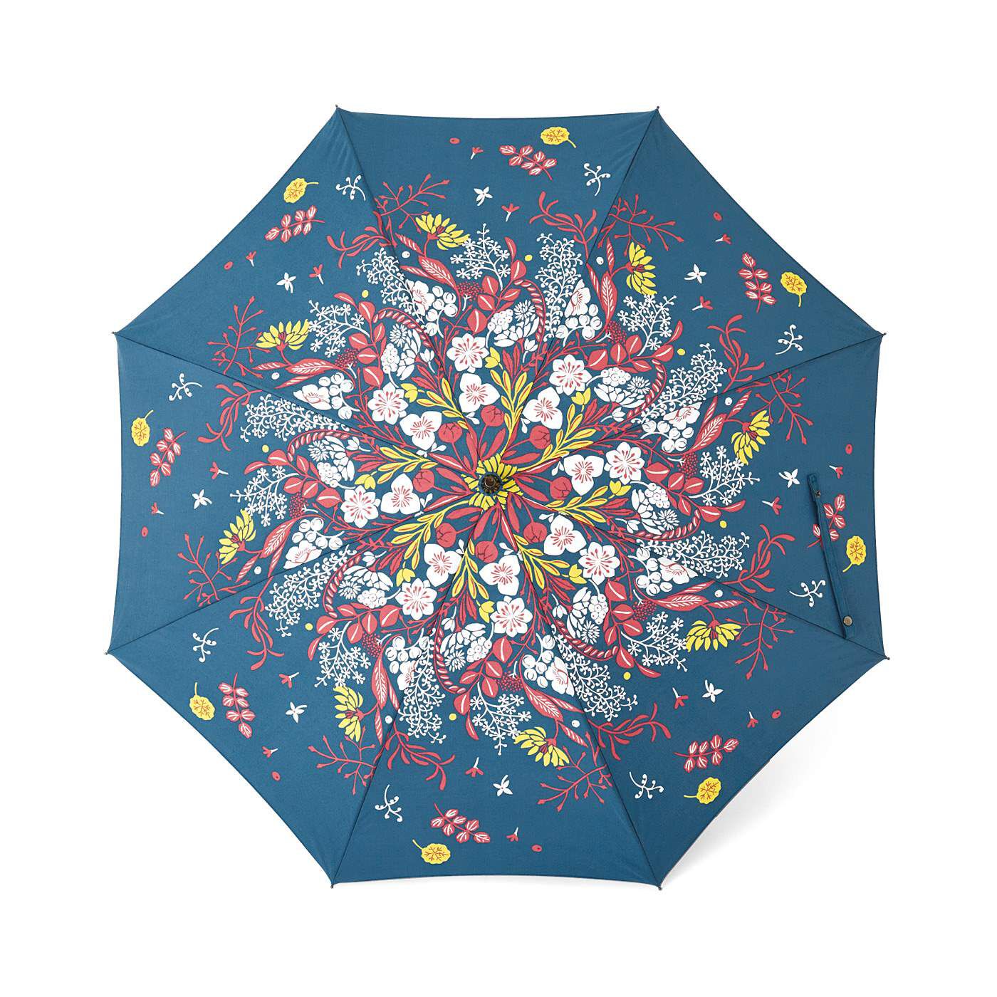 Real Stock|el:ment×山本祐布子　お花のブーケが舞い落ちる 熟練の傘職人さんが作る晴雨兼用傘〈ストーンネイビー〉|アンティークリネンのようなカラーが魅力的。