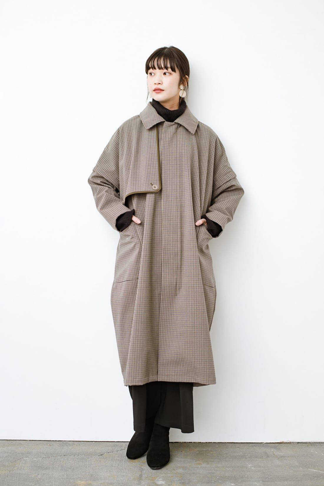 realstock [リアルストック]（Express BOX）|Ｆ／ＣＥ． CHECK BONDING STAND FALL COLLAR CT〈ベージュ系その他〉