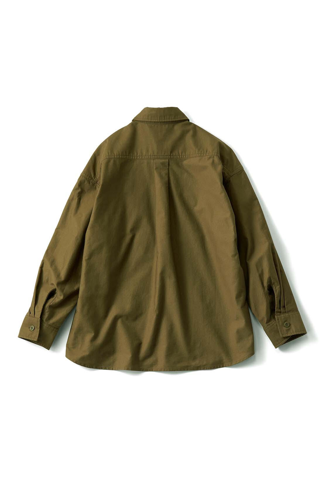 THREE FIFTY STANDARD ボーイズ気分のミリタリーシャツ〈カーキ