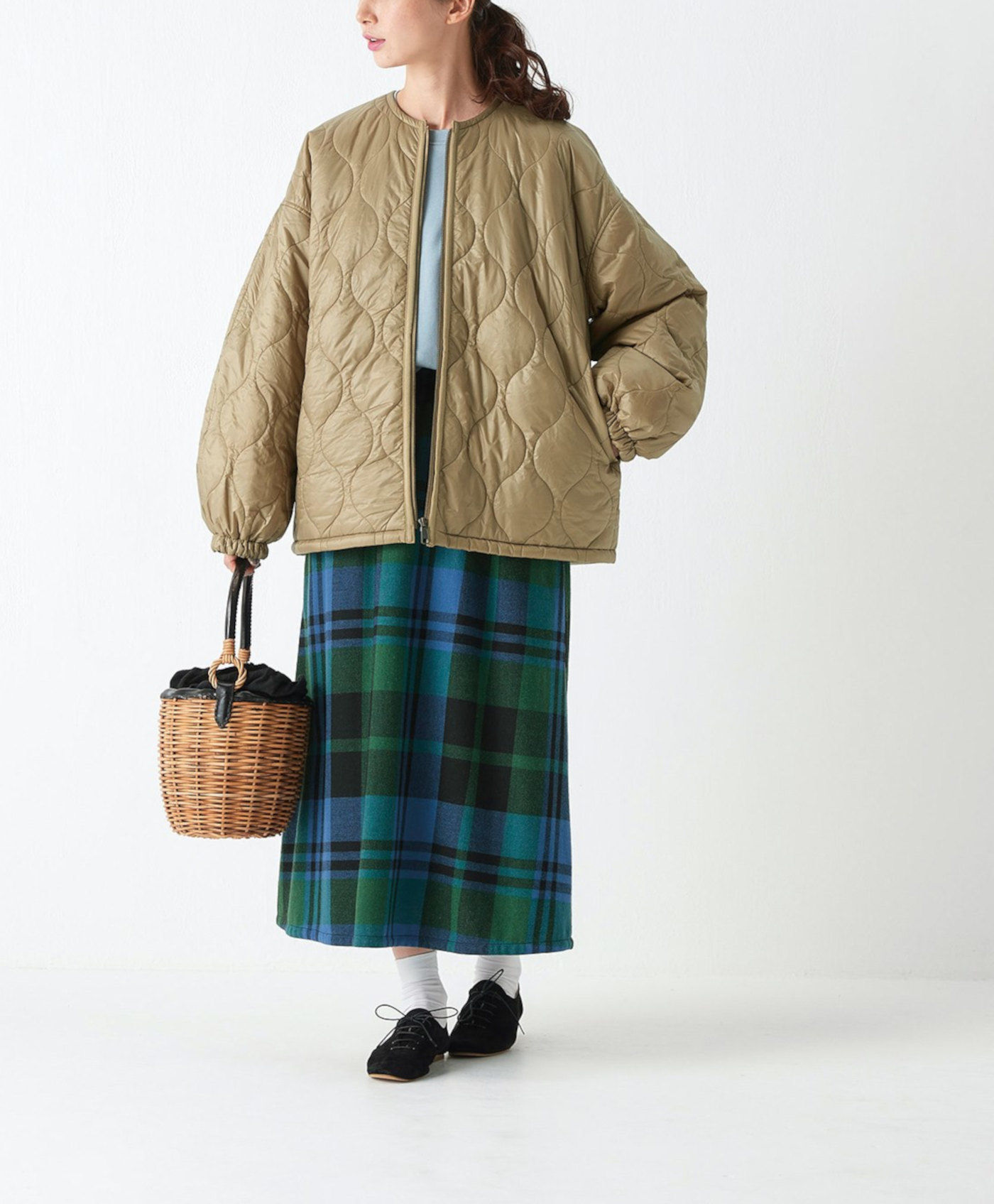 Real Stock|SUNNY CLOUDS kazumiさんのススキ色のキルトジャケット〈レディース〉