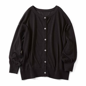 realstock [リアルストック]（Express BOX） | シャリ感涼やかニットカーデ〈ＢＫ〉リブイン
