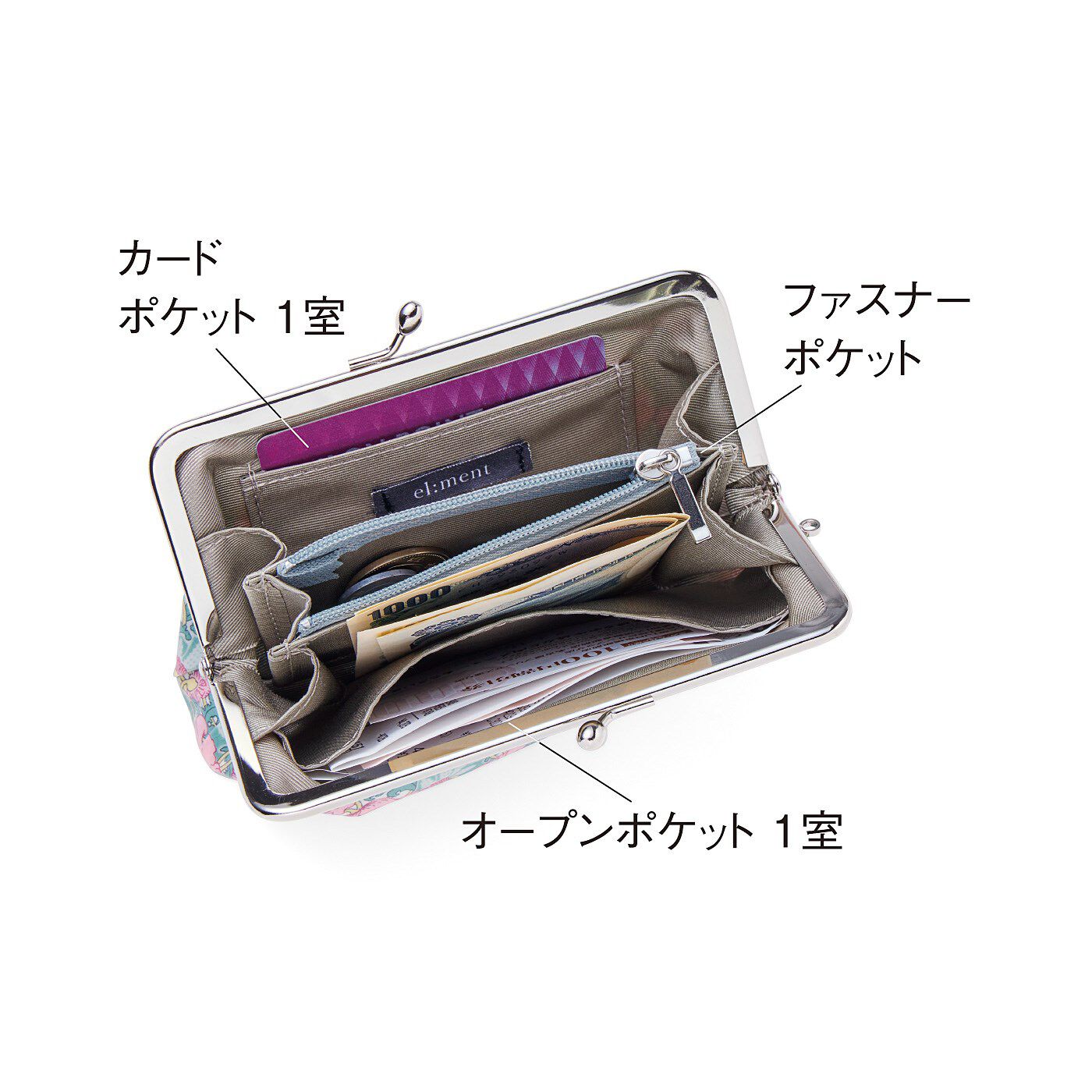 realstock [リアルストック]（Express BOX）|el:ment　リバティプリント　英国の歴史を感じる　ポーチにもなるがま口財布