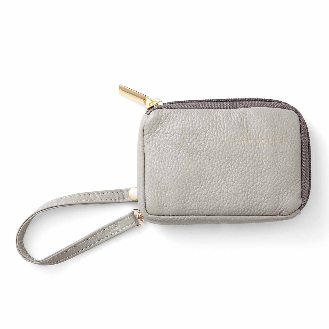 realstock [リアルストック]（Express BOX）|ラミプリュス　かぎも定期もリールでシュッ！ キー＆パスケース〈本革〉|3：パウダーグレー