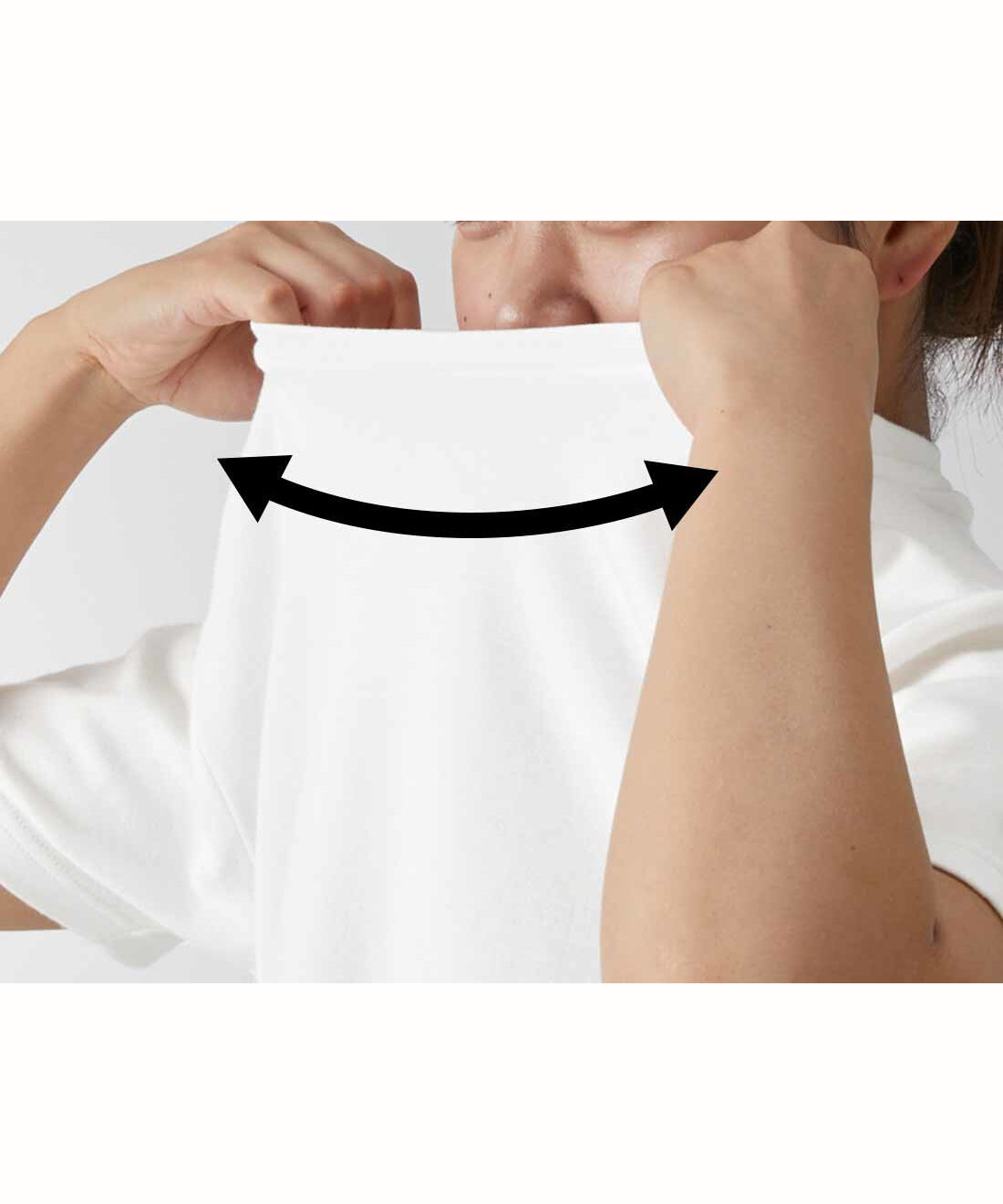 realstock [リアルストック]（Express BOX）| 【3～10日でお届け】リブ　イン　コンフォート　吸湿発熱コットン素材のこだわりほか綿半袖白Ｔシャツ|着てみてびっくり伸びやかな素材とつまり気味の衿！