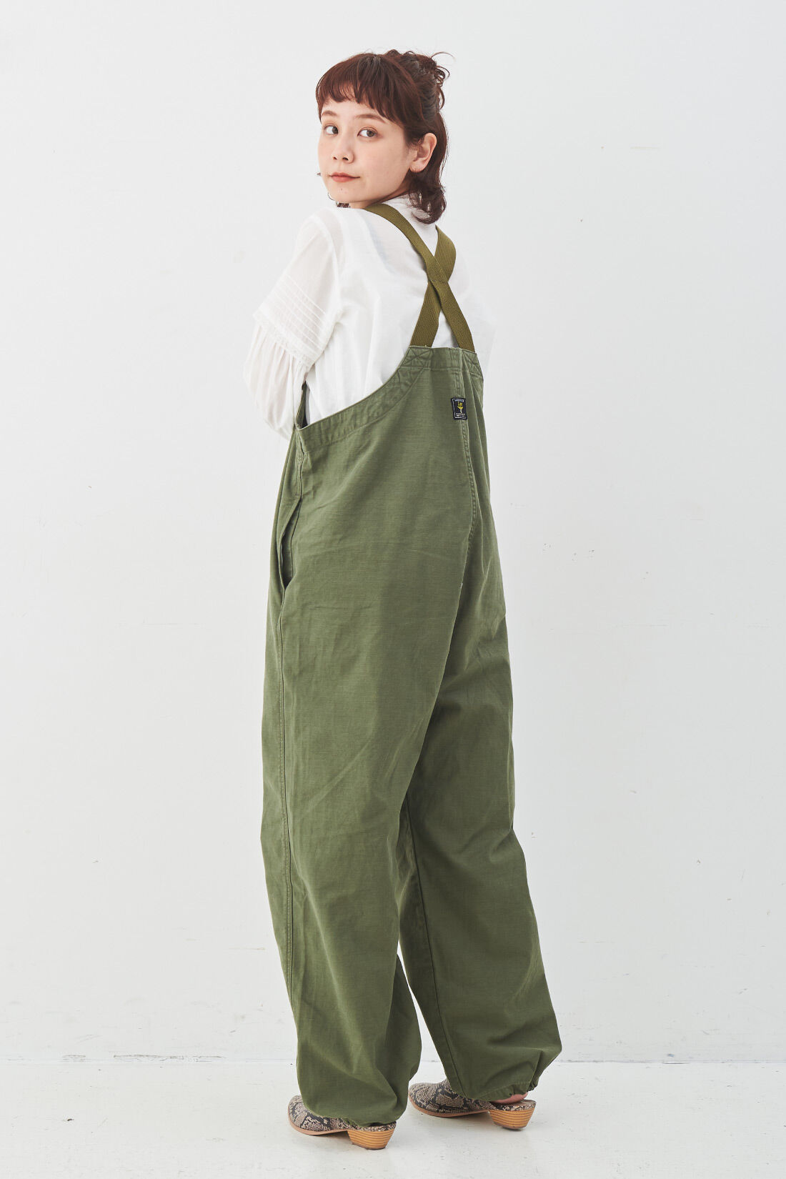 Real Stock|MEDE19F 〈SELECT〉 Lee WORK MILITARY ARMY OVERALL|3：KHAKI　モデル身長：157cm