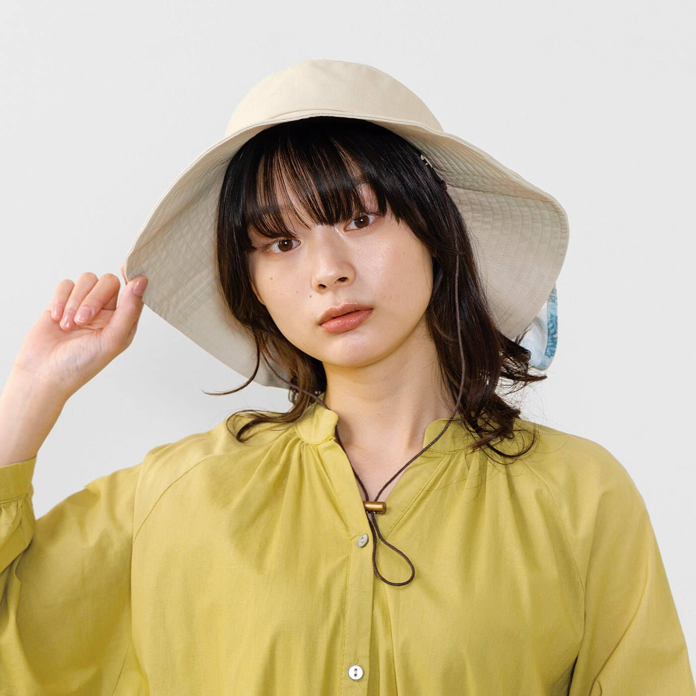 realstock [リアルストック]（Express BOX）|ａｍ＆ｂｅ　リボンモチーフがネックカバーになる　2-WAY UV帽子