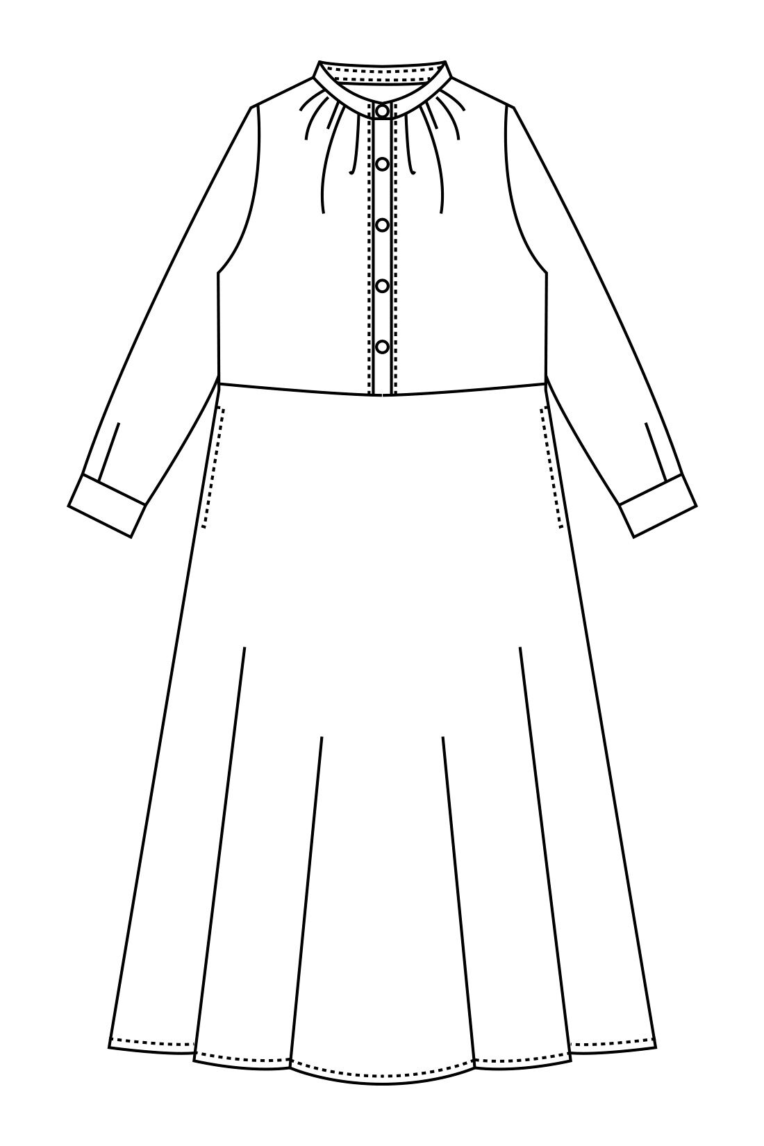 Real Stock|IEDIT[イディット]×SPRINTEX　フランス製テキスタイルを使用した 大人着映えワンピース〈7〉|高めに設定したウエストから、Aラインに広がるフレアーラインで、すっきり着やせ効果も。