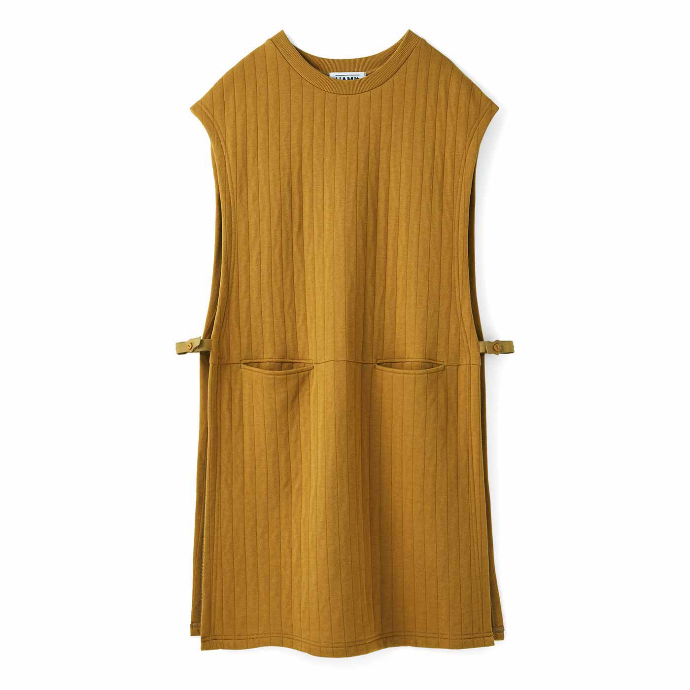 Real Stock|ラミプリュス すぽんと服の上からかぶるだけで家事スタート！ エプロンにもなるチュニックベスト|1：マスタード