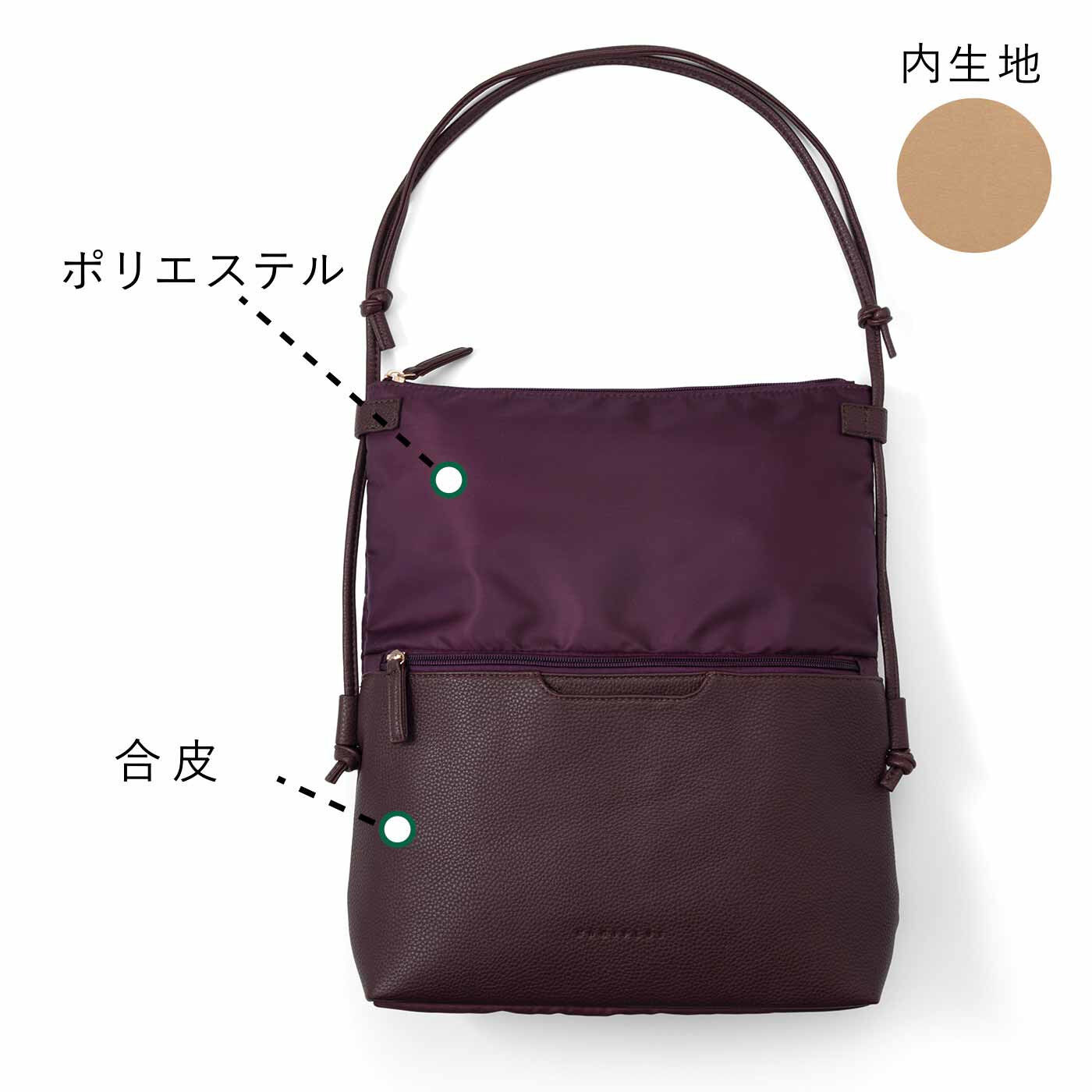 realstock [リアルストック]（Express BOX）|ラミプリュス　A4サイズが入るバッグに変身 パタパタ折り返しポケットが便利なショルダーバッグ|〈3：ボルドー〉