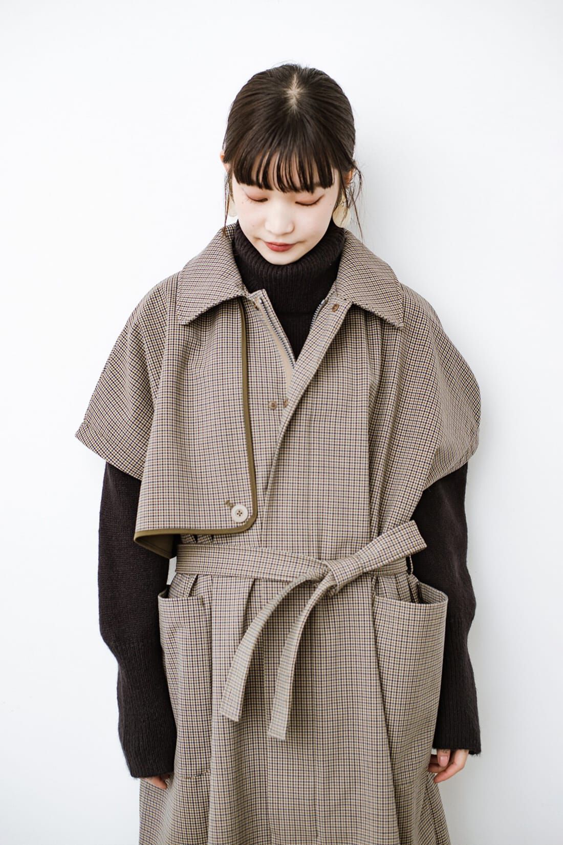 realstock [リアルストック]（Express BOX）|Ｆ／ＣＥ． CHECK BONDING STAND FALL COLLAR CT〈ベージュ系その他〉