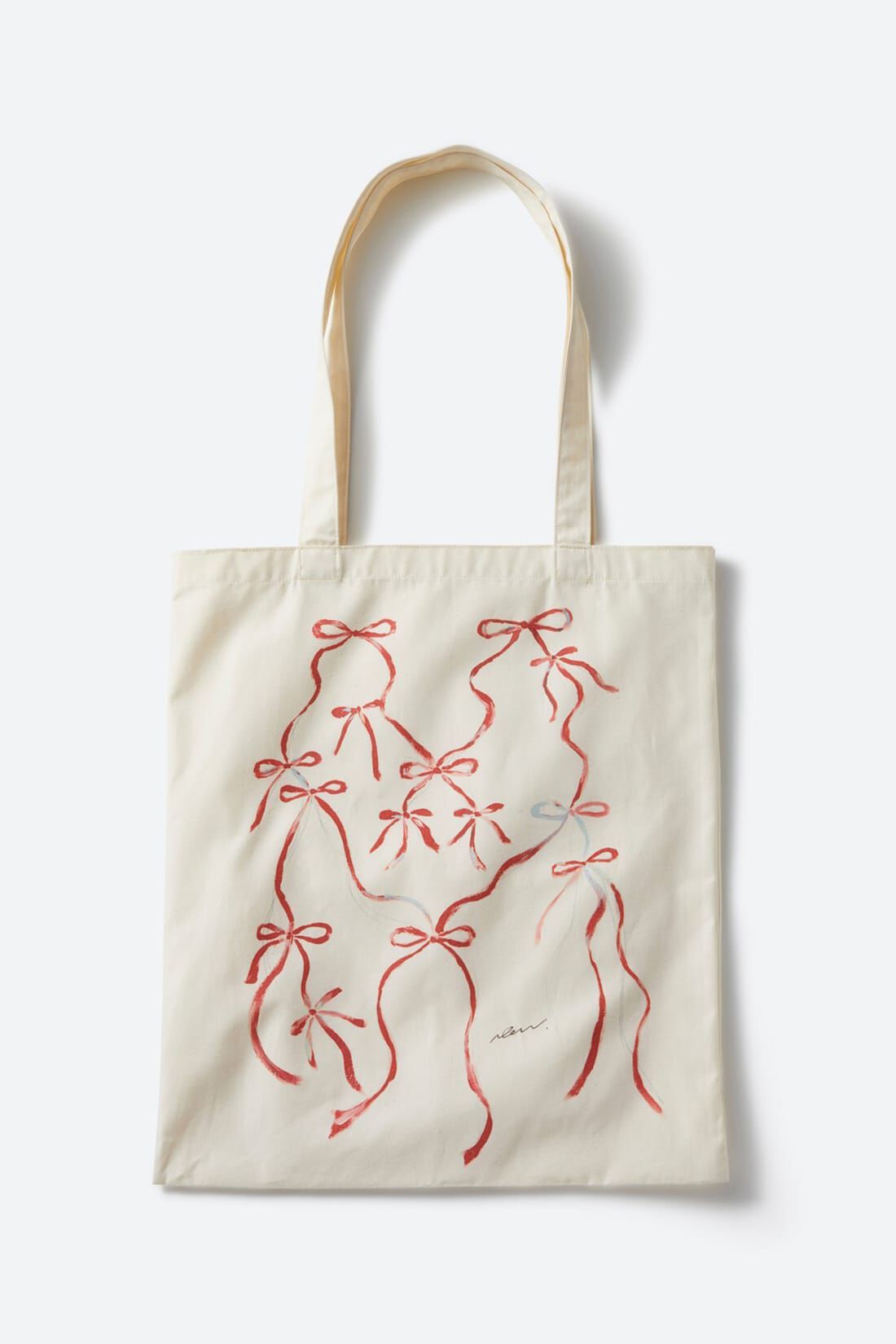 Real Stock|ｈａｃｏ！ 【のんさんコラボ】Ｒｉｂｂｏｎドローイングトートバッグ ｂｙ ＬＯＶＥ ＡＮＤ ＰＥＡＣＥ ＰＲＯＪＥＣＴ〈キナリ〉
