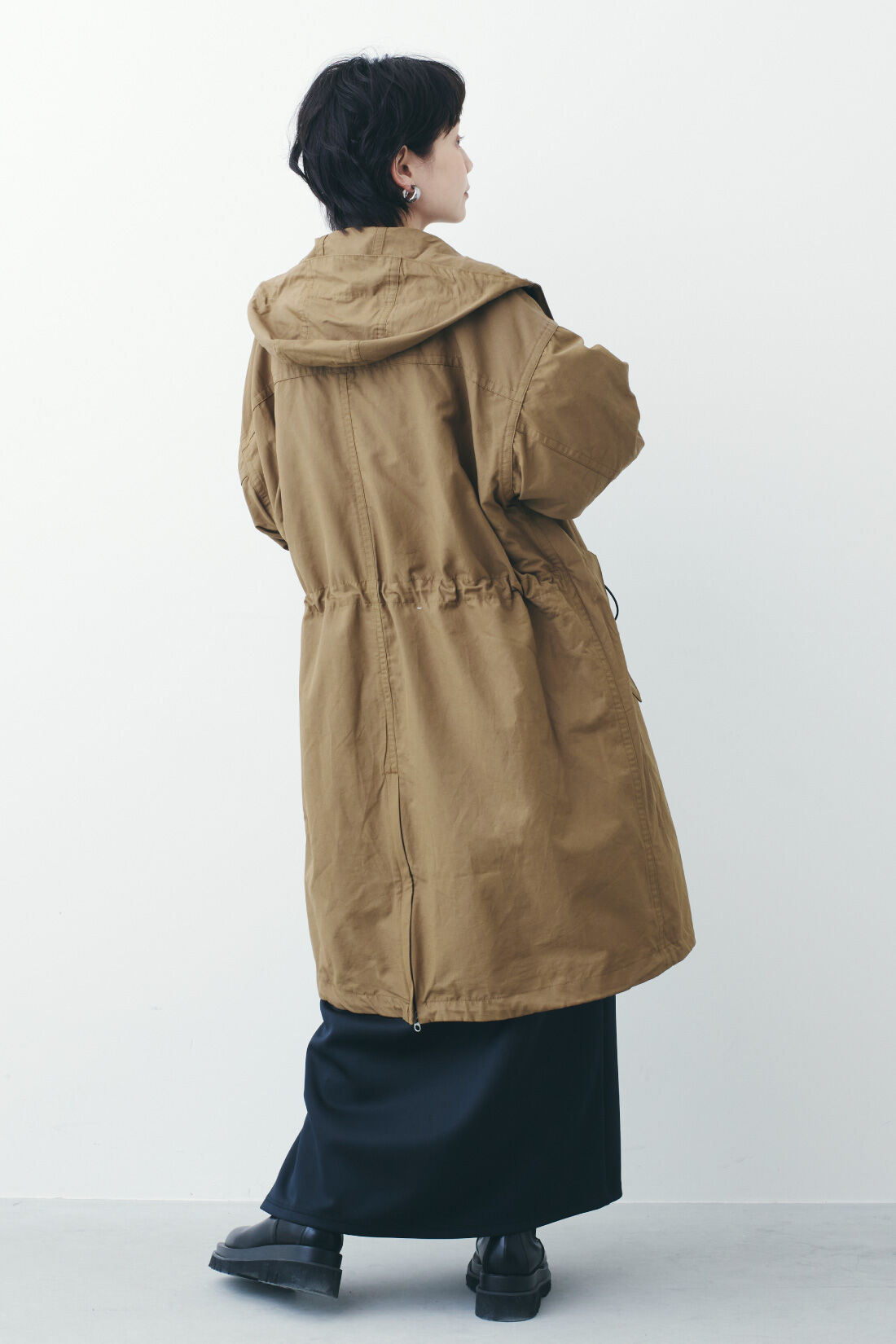 Real Stock|MEDE19F 〈SELECT〉 GERRY MILITARY MODS COAT|1：CAMEL　モデル身長：157cm