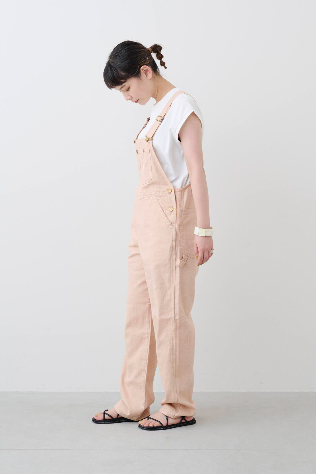 Real Stock|MEDE19F 〈SELECT〉 Lee DUNGARESS　オーバーオール|2：ルイボス・モデル身長：157cm