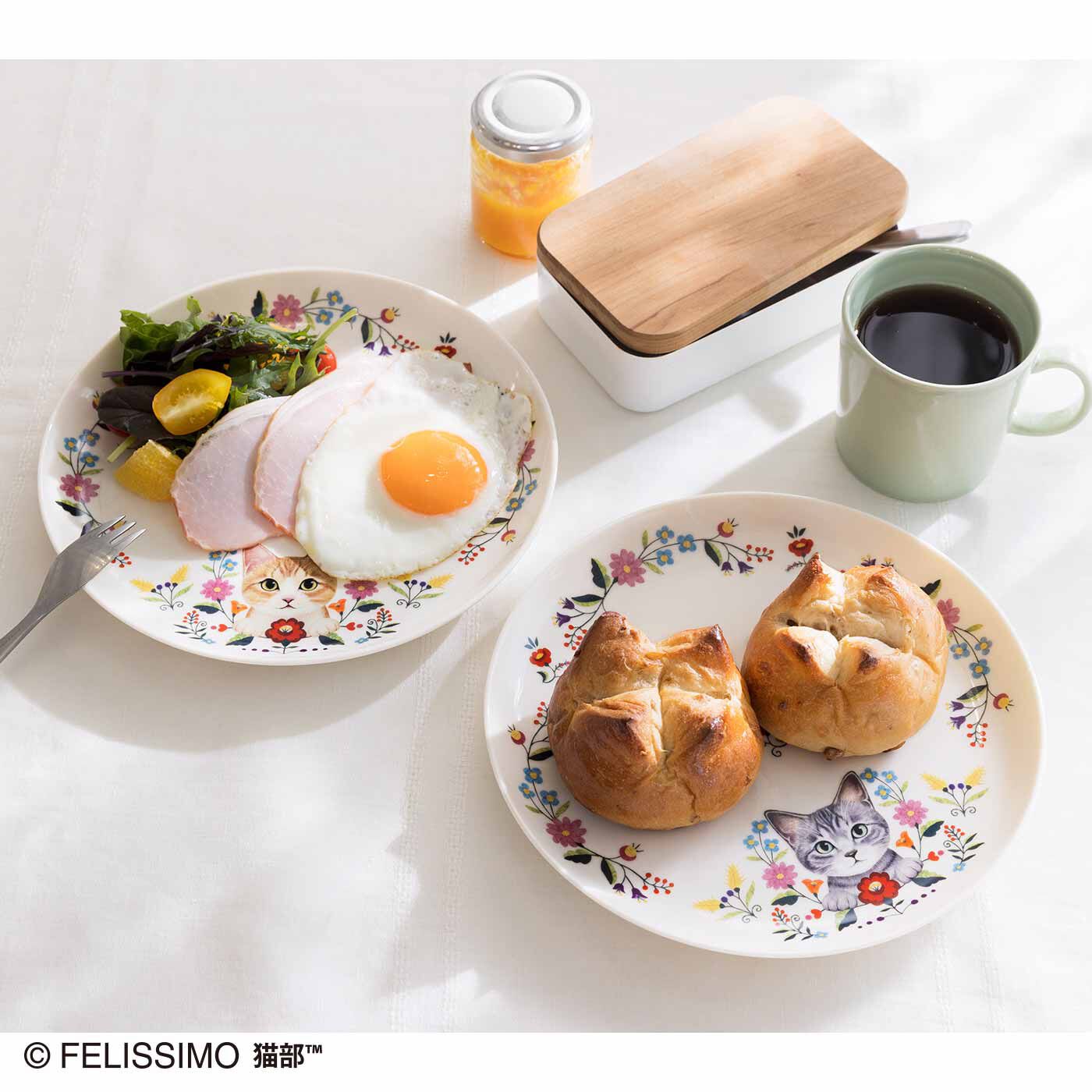 お花と猫のモーニングプレート｜プレート・お皿・ボウル・お椀｜食器類｜キッチン雑貨｜レディースファッション・雑貨のアウトレット通販｜Real Stock