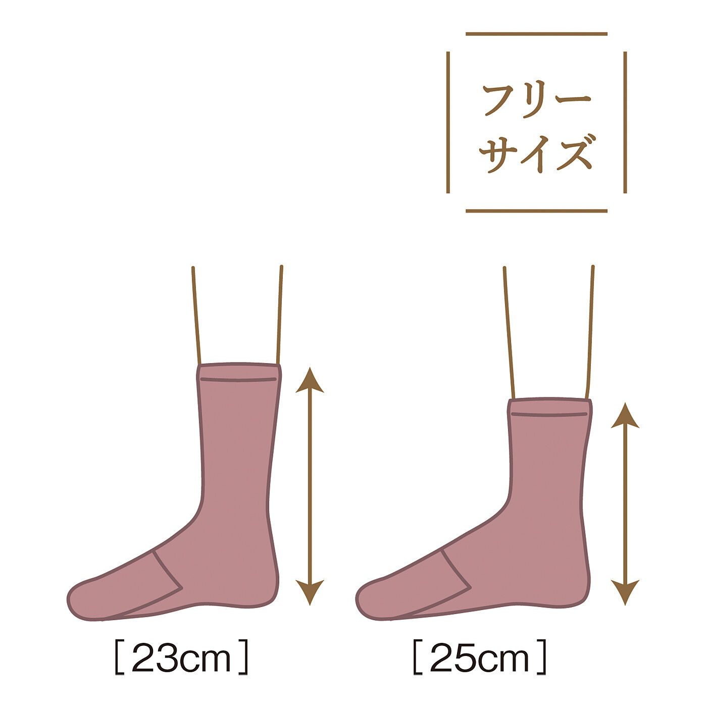 Real Stock|クーフゥ　寝てても起きてても　2つのスタイルで足もとあったか　指先くるりん靴下|足のサイズで丈感が変わります。 ※これは参考画像です。