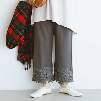 realstock [リアルストック]（Express BOX） | ｆｇ大人のすそレース裏起毛パンツ