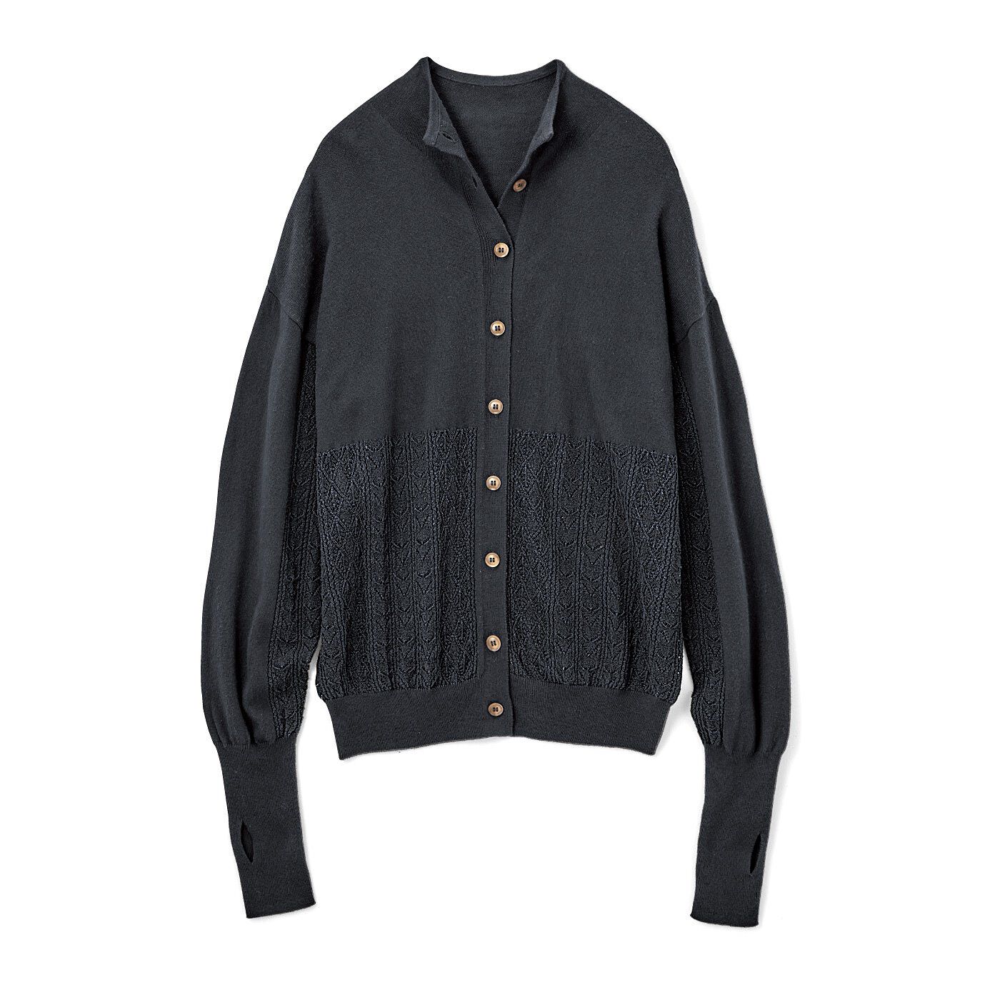 el:ment 透かし編みで風通る 部分UVカットのやわらかコットン100