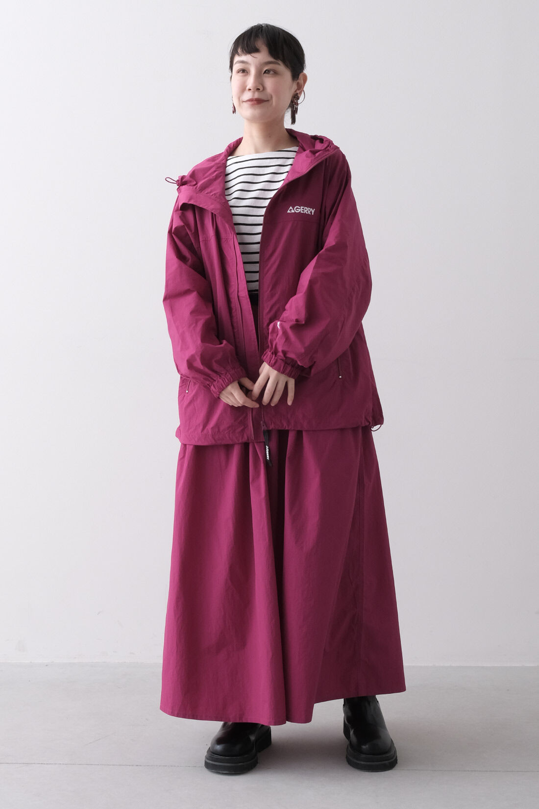 Real Stock|MEDE19F 〈SELECT〉 GERRY PACKABLE JACKET|1：ピンク　モデル身長：157cm