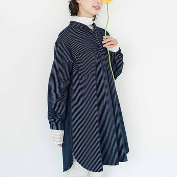 realstock [リアルストック]（Express BOX） | ｆｇシャツ見え　伸びやかストライプチュニック