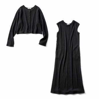 Real Stock | 福田麻琴さんカーデ＆ワンピセット〈ＢＫ〉ＩＥ