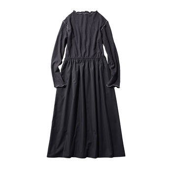 Real Stock | クシュクシュドッキングワンピース〈ブラック〉