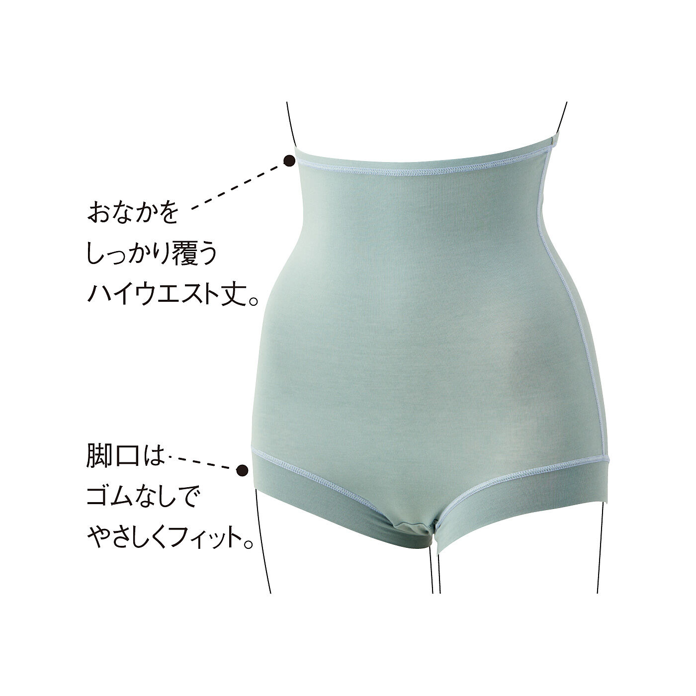 realstock [リアルストック]（Express BOX）|おなかすっぽりで安心＆らくちん　ロング丈ショーツ〈ラベンダー〉|front  お届けするカラーとは異なります。