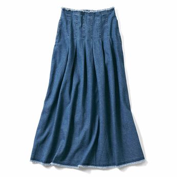 Real Stock | 大人の本格デニムスカート〈ＢＬ〉リブイン