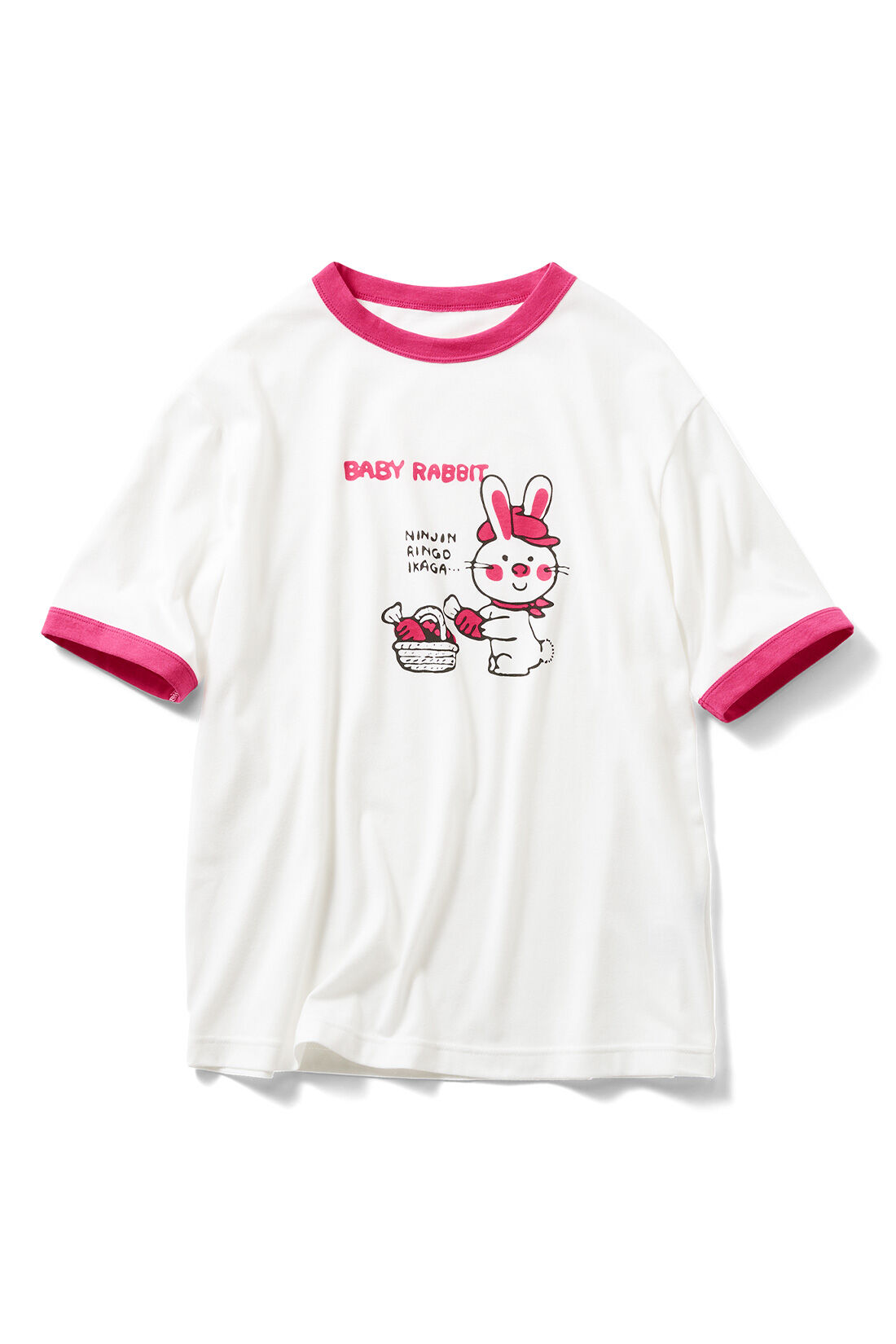 realstock [リアルストック]（Express BOX）|シモジマコラボ レトロ包装紙をとびだした ゆるっとファンシーリンガーTシャツ〈ストップペイル〉〈ウサギレッド〉|〈ウサギレッド〉
