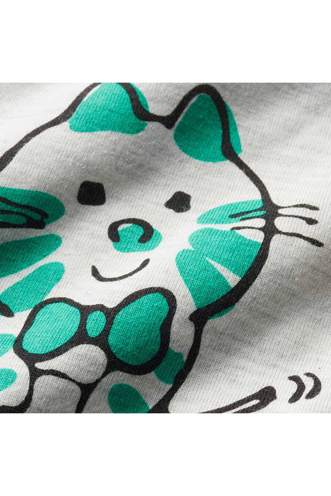 realstock [リアルストック]（Express BOX）|シモジマコラボ レトロ包装紙をとびだした ゆるっとファンシーリンガーTシャツ〈ストップペイル〉〈イヌブルー〉|ゆるい線ととぼけた表情がかわいい?。　※お届けするデザインとは異なります。