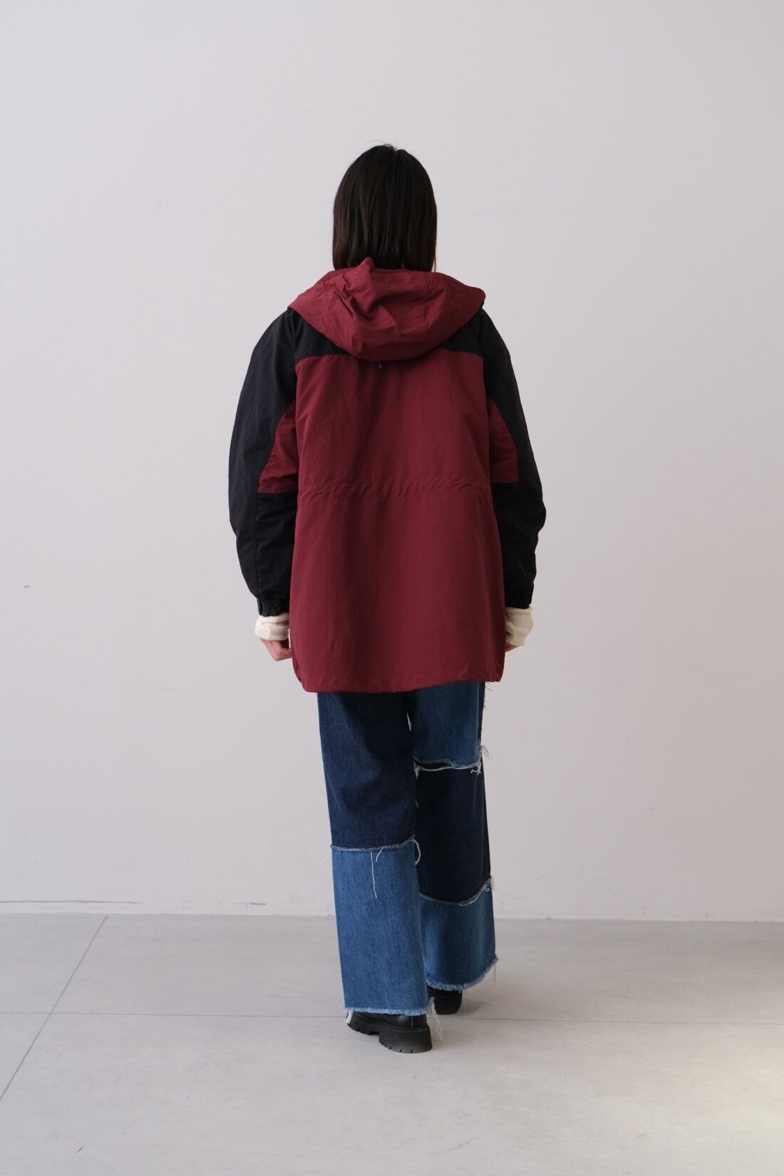 Real Stock|MEDE19F 〈SELECT〉　【GERRY】 4-WAY H MOUNTAIN JK|2 bordeaux　モデル身長：168cm