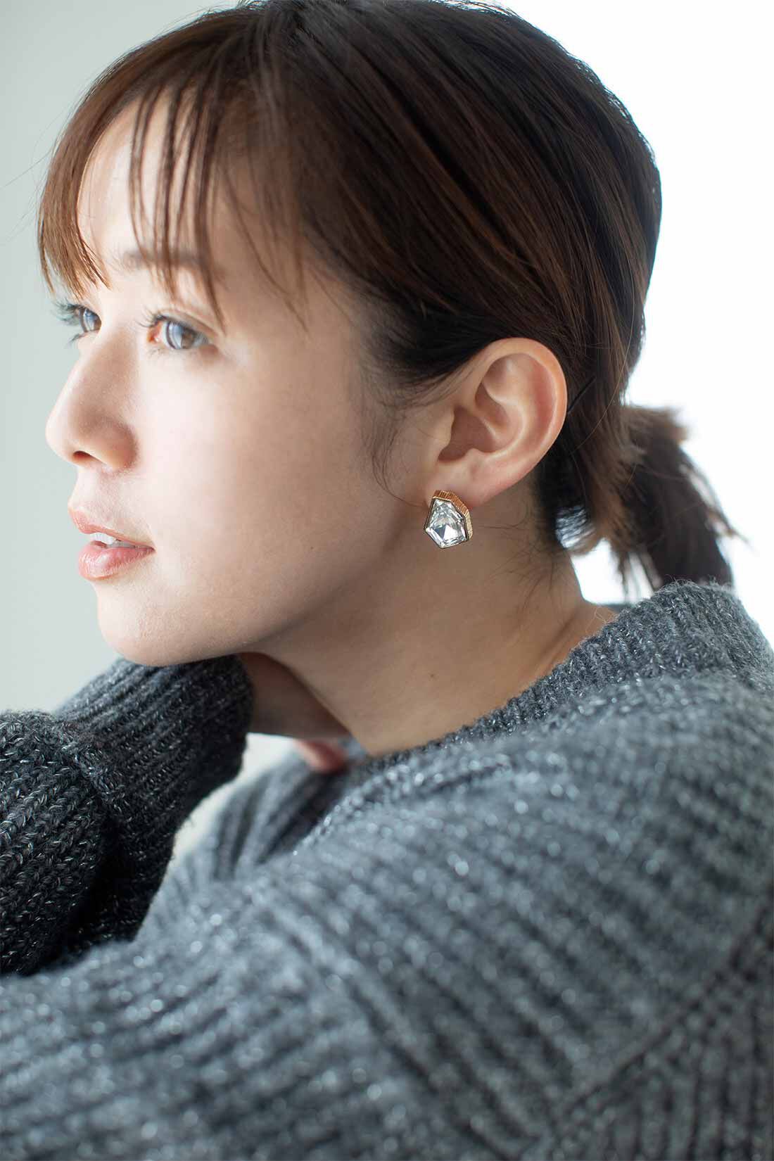 realstock [リアルストック]（Express BOX）|【3～10日でお届け】リブ イン コンフォート　パッと着るだけで即華やぎ！ 大人ラメニットトップス〈チャコールグレー〉
