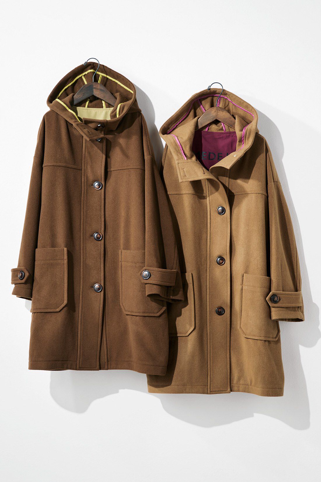 MEDE19F イタリアンウールモッサのダッフルコート〈キャメル 