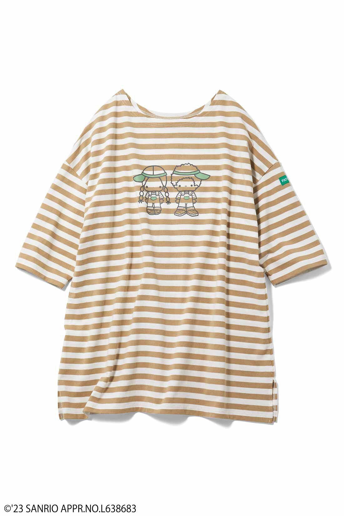 Real Stock|サンリオキャラクターコラボ　カラーボーダーのチュニックトップス〈パティ＆ジミー〉|パティ＆ジミー