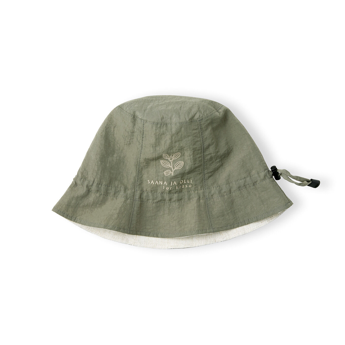 realstock [リアルストック]（Express BOX）|サーナ ヤ オッリ　しぼってサイズや形が変えられる　片面はっ水のリバーシブルスズランUVハット|〈2：モスグレー＆ナチュラル〉