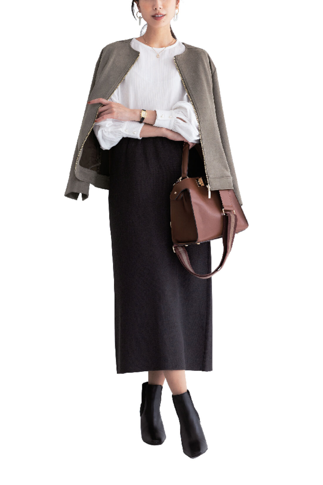 ＤＲＥＣＯ　伸びやかなブラウス〈ホワイト〉|上品ブラウス+リュクスコーデでモードなスタイルをやさしげに