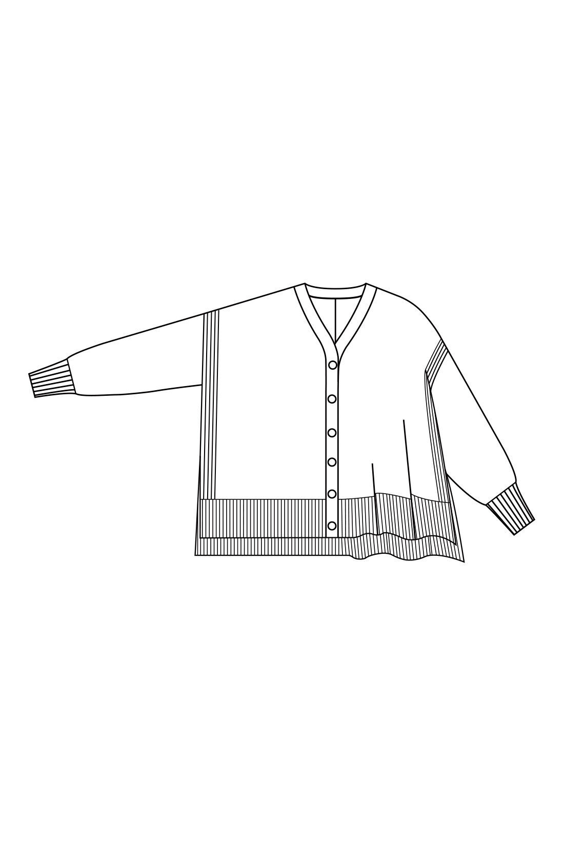 realstock [リアルストック]（Express BOX）|IEDIT[イディット]　からだが泳ぐオーバーサイズが女っぽい　綿100％ゆるひらニットカーディガン〈グリーン〉