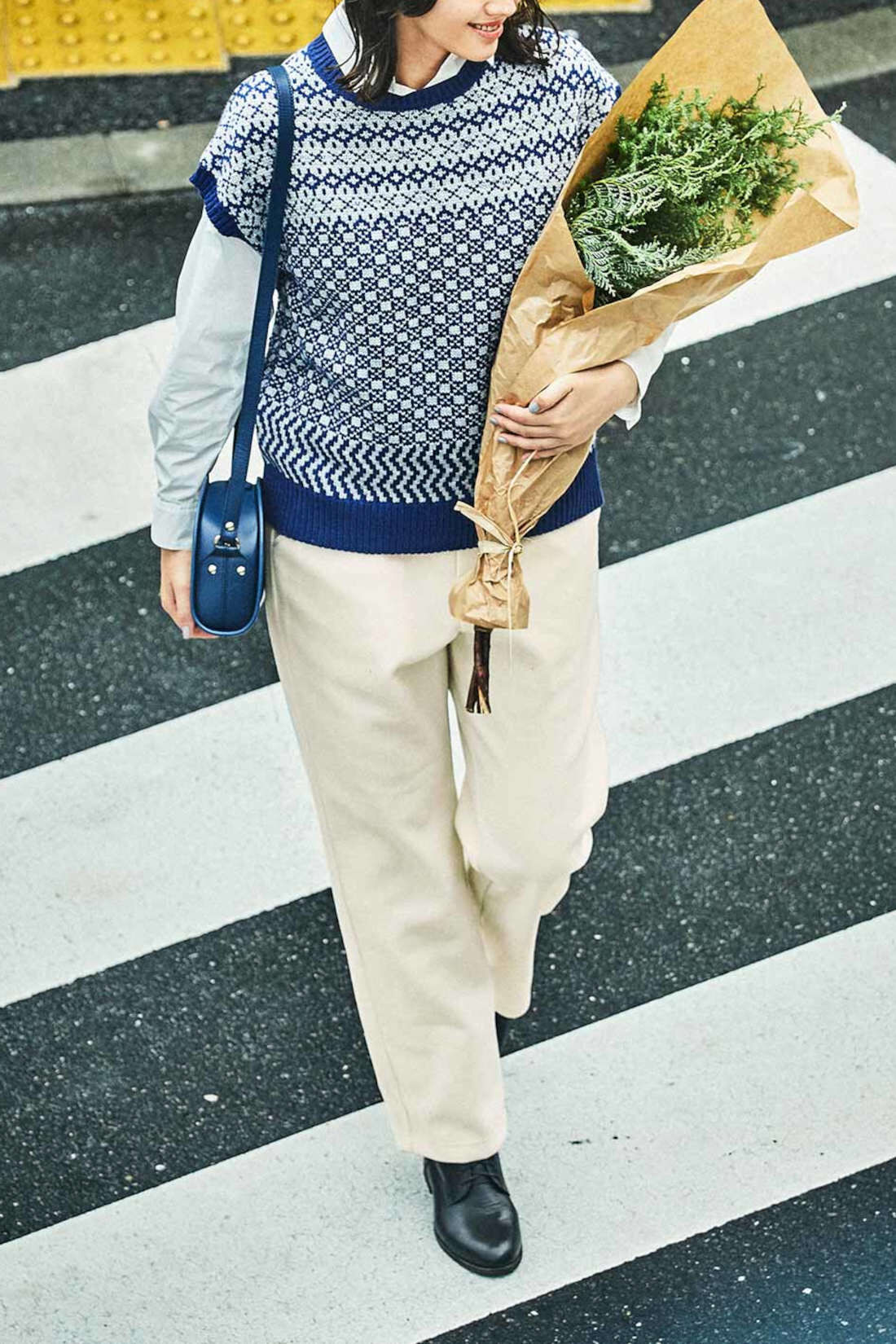 Real Stock|THREE FIFTY STANDARD　きちんと見えカットソーパンツ〈オフホワイト〉