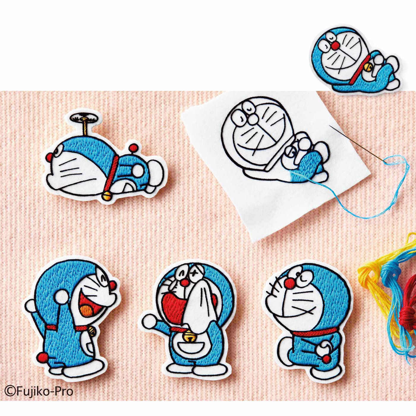 ゼニス新作モデル ドラえもん ぬり絵刺しゅうブローチ 下絵はアイロンでらくちん！ ピンズ・ピンバッジ・缶バッジ