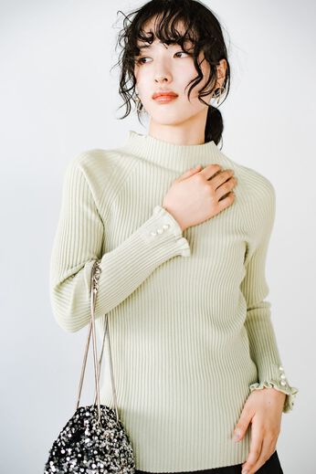 Real Stock | ＡＮＮＡ　ＬＵＮＡパール装飾フリル袖ＰＯ