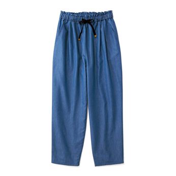 Real Stock | ｆｇつやっと薄軽ゆるデニムパンツ