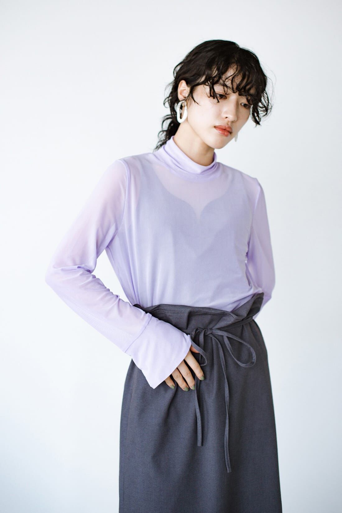 realstock [リアルストック]（Express BOX）|ｈａｃｏ！×ＮＯＫＩ 花をまとうコラボシリーズ【アンスリウム】シアートップス＆タンクトップセット〈パープル〉