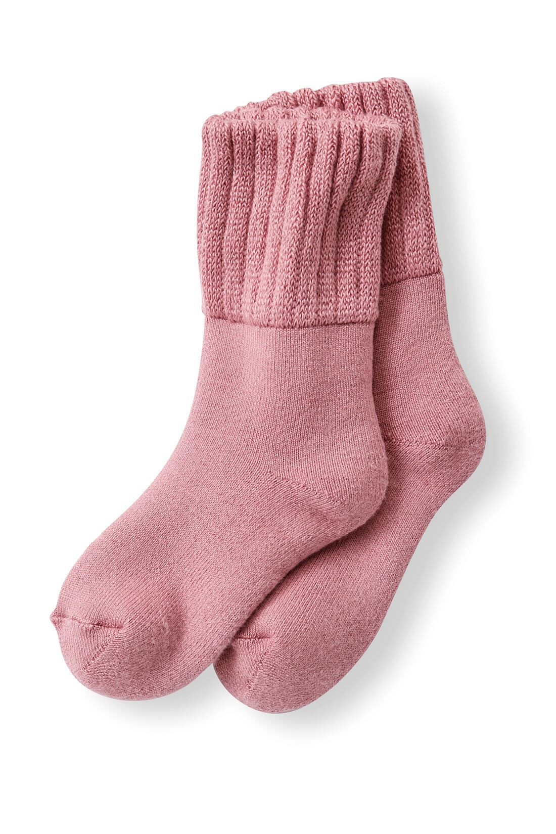 Real Stock|リブ イン コンフォート　はき口ゆるやかで心地いい　綿パイルの暖か靴下〈ピンク〉