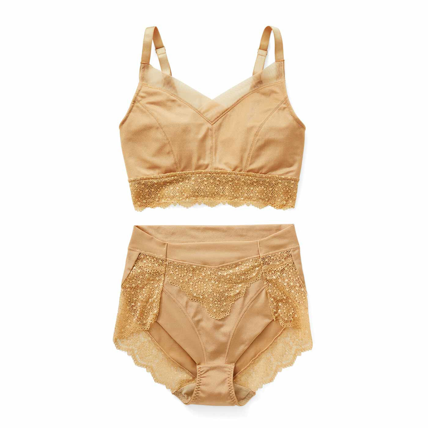 realstock [リアルストック]（Express BOX）|ボリュームおさえて フラットブラ＆ショーツ〈3L～6L/スーパー〉〈gold beige〉|〈gold beige〉
