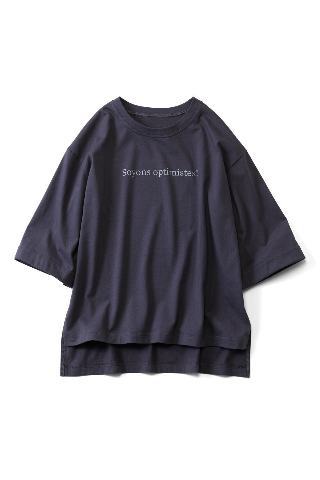 realstock [リアルストック]（Express BOX）|リブ イン コンフォート 地中海育ちのトルコオーガニックコットンＴシャツ〈チャコール〉|チャコール　Soyons optimistes！ “楽観的になりましょう！”